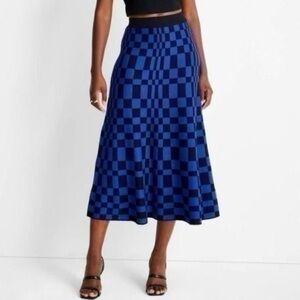 Future Collective Kahlana Barfield Brown Geometric Sweater Midi Skirt Women’s 1X